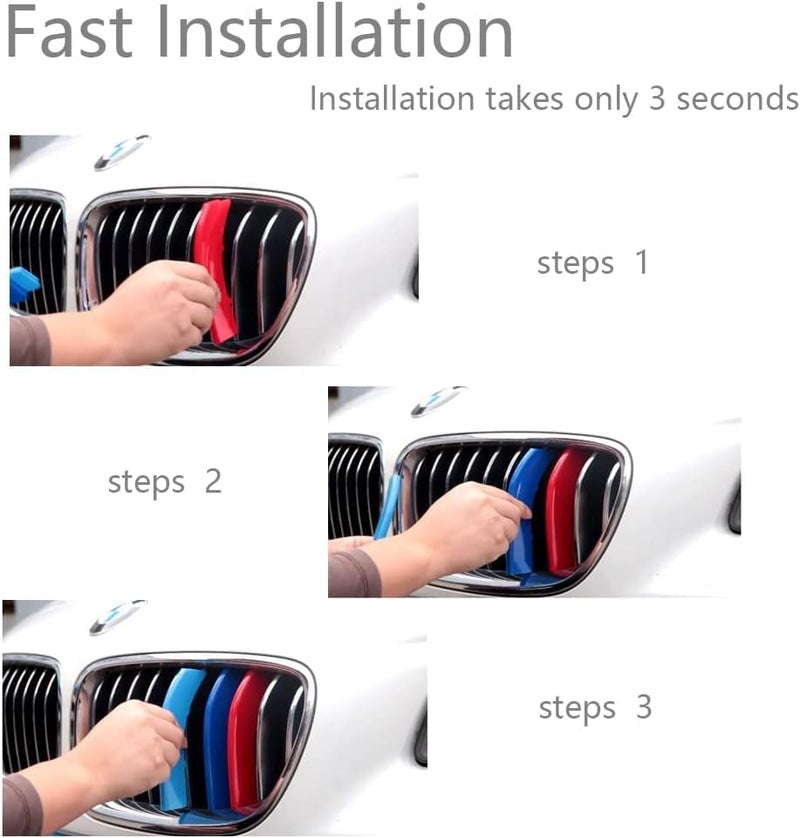 WITRRTIW Automotive grille Insert Trims Strips Front Center Kidney Grilles Compatible with 2009-2012 bmw E90 E91 LCI 3 Series 325i 328i 330i 335i 12-Beams grille insert accessories - Image 2